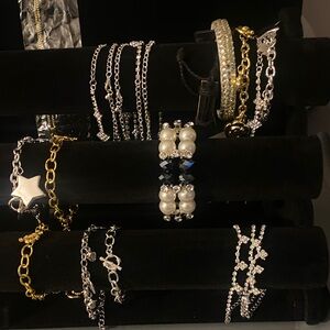 Elegant Gold and Silver Bracelet Set